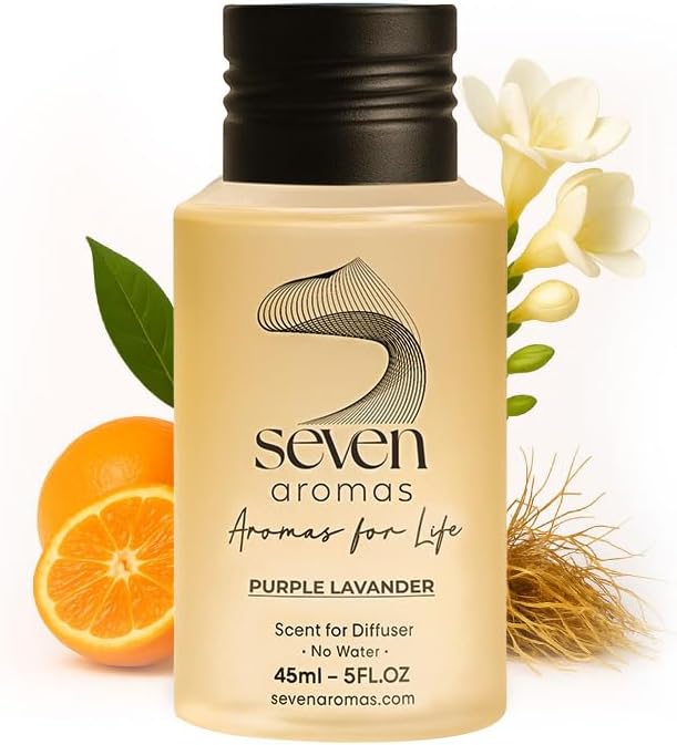 SevenAromas Purple Lavender | 45ml 1.5oz Hotel Scent Diffuser Oil | Floral | French Lavender, Bergamot & Orange Flower | Luxury Aromatherapy