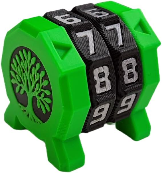 MTG Life Counter, 00-99 Range 2 Ring Wheel Game Counter with Lotus Symbol, Health Tracker Dial Game for EDH Damage, Board Game, RPG TGG Card Games