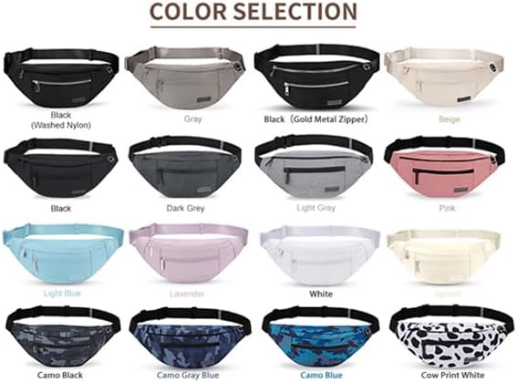 MAXTOP Large Crossbody Fanny Pack with 4-Zipper Pockets,Gifts for Enjoy Sports Festival Workout Traveling Running Casual Hands-Free Wallets Waist Pack Phone Bag Carrying All Phones