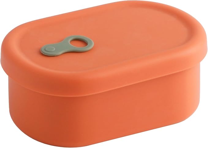 Silicone Food Container, Steam Vent, Mandarin Orange, 12 fl oz | Korean-Made, Microwave & Freezer Safe, Leakproof, Airtight, Dishwasher Safe, BPA Free