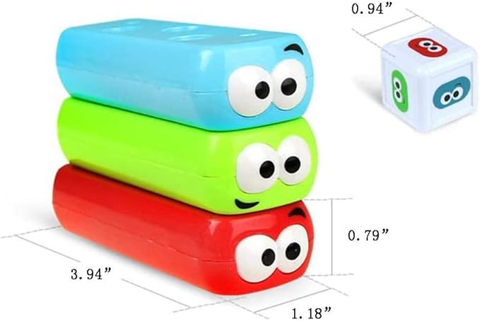 wonuu Timber Tower Block Stacking Game Colored Cartoon Plastic Building Blocks Board Educational Game