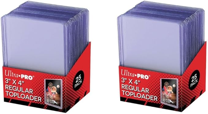 Ultra Pro 3" x 4" Super Clear Premium Toploader Card Protector | 25-Count per Pack | 2-Packs