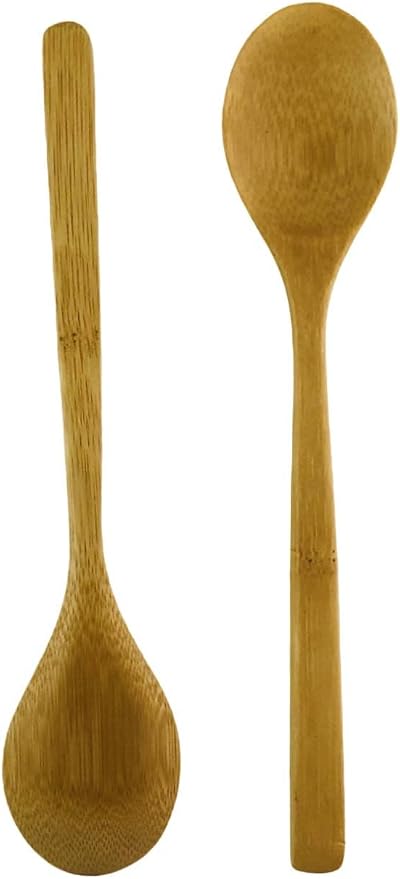 JapanBargain, 10-Piece Bamboo Dinner Spoons Set, 8-Inch Reusable Wooden Spoons for Kids, Appetizer, Dessert, Ice Cream, Yogurt, Fruit, Snack, Condiment, Eco-Friendly Flatware for Family Use