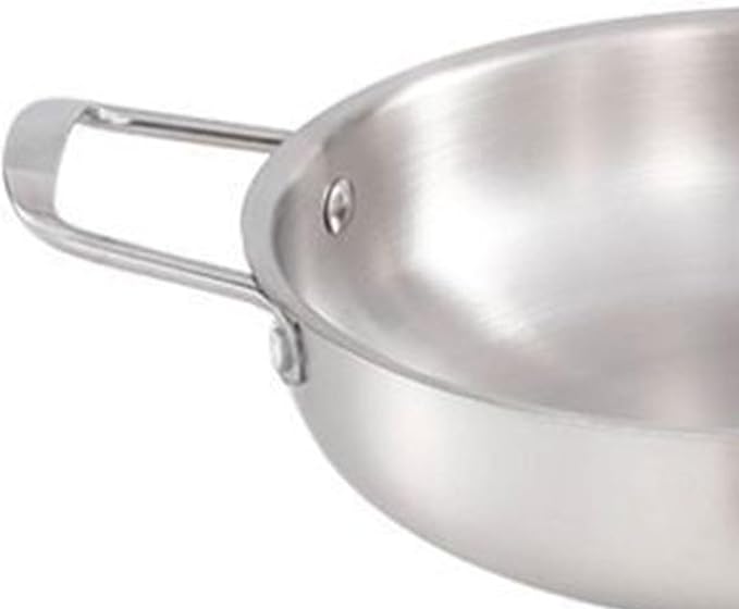 Korean Ramen Pot, Stainless Steel Ramen Cooker Fast Heating Cooking Pot with Double Handles for Soup Noodle Pasta (22cm/8.7in (Original Color))