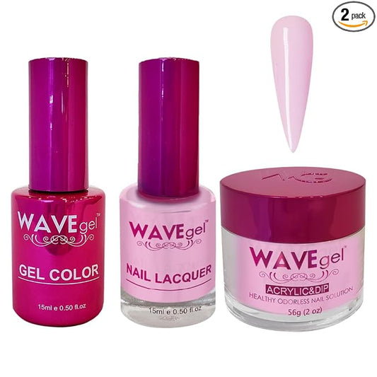 WAVEGEL Soak-Off Gel, Nail Lacquer & Acrylic/Dip Powder Matching Set - Princess Collection - #12 Sleeping Princess