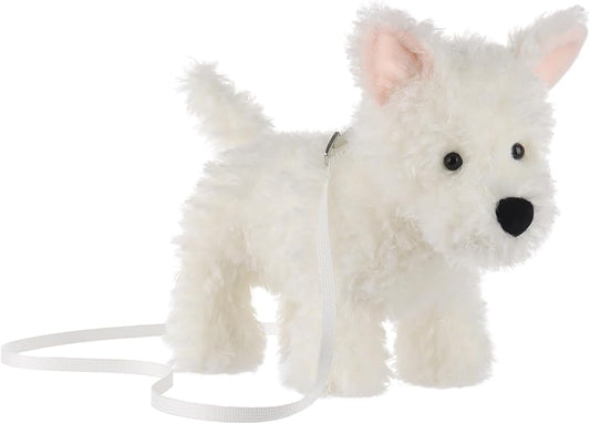 Apricot Lamb West Highland Dog Shaped Crossbody Plush Purse for Toddlers and Teen Girls, Stuffed Animal Shoulder Bag, Kids Fashion Handbags