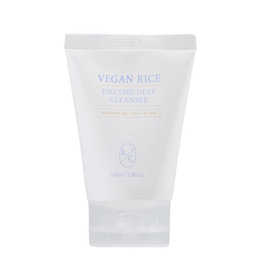 LICORNE Vegan Rice Enzyme Deep Cleanser – Enzyme Foaming Cleanser, Korean Face Wash, Gentle Facial Cleanser with Rice Bran Extract, Hydrating Daily Face Wash for Smooth Skin