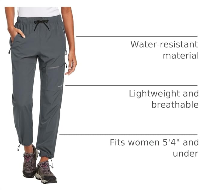 baleaf Women's Hiking Pants Quick Dry Lightweight Water Resistant Elastic Waist Cargo Pants for All Seasons