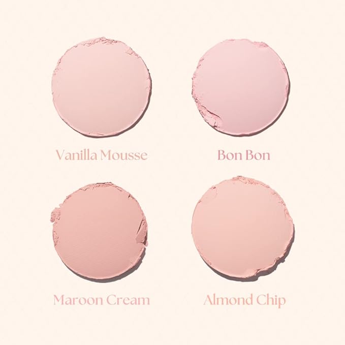 Dasique Blending Mood Cheek #09 Almond Vanilla | 4 Blendable Shades in Lightweight Smooth Powder | Vegan | Blush