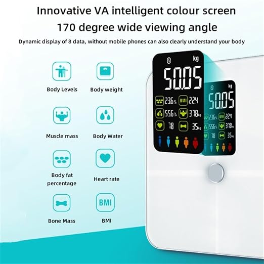 Ultra-Precision Digital Accurate Bathroom Smart Scale, Weighing Machine with All-in-One VA Display, Smart Bathroom Weighing Machine