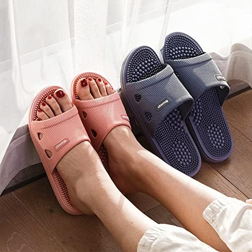 Acupressure Massage Slippers for Plantar Fasciitis for Women Acupuncture Slippers Arthritis Neuropathy Pain Relief Non-Slip Massage Sandals Women Stress Relief Gifts for Bath ( Men 6.5-7.5, Dark Gray)