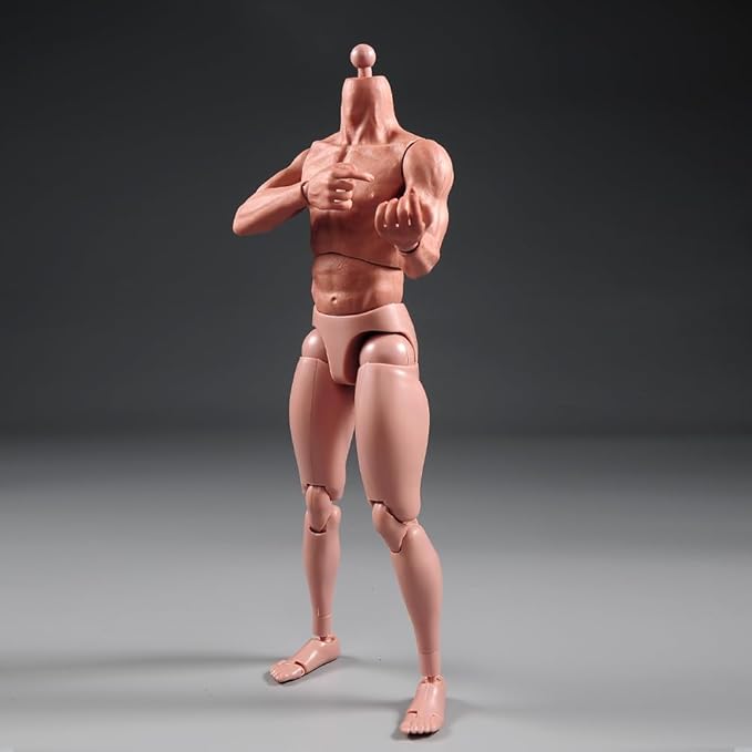 1/6 Scale Muscle Male Body 12in Flexible Muscle Male Action Figure Doll Miniature Figure Without Head Sculpt