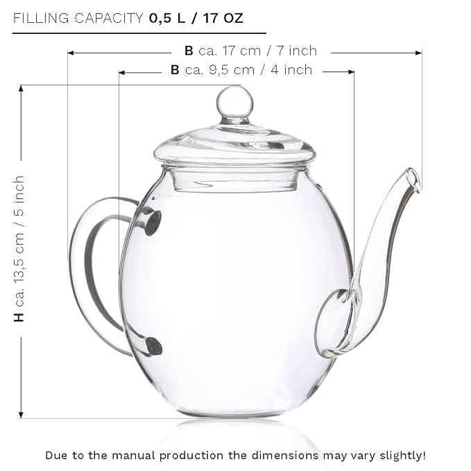 Creano Flowering Tea Gift Set - White Tea – 6 Blooming Tea with 17oz Glass Teapot