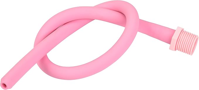 Silicone Nozzle Enema Attachment Reusable Douche Pink Hose Nozzle (20 in)