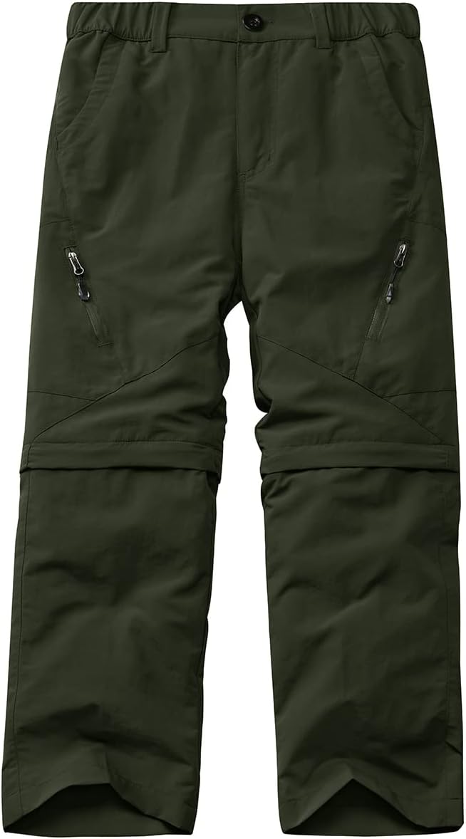linlon Kids' Cargo Pants, Boy's Casual Outdoor Quick Dry Waterproof Hiking Climbing Convertible Trousers #9016