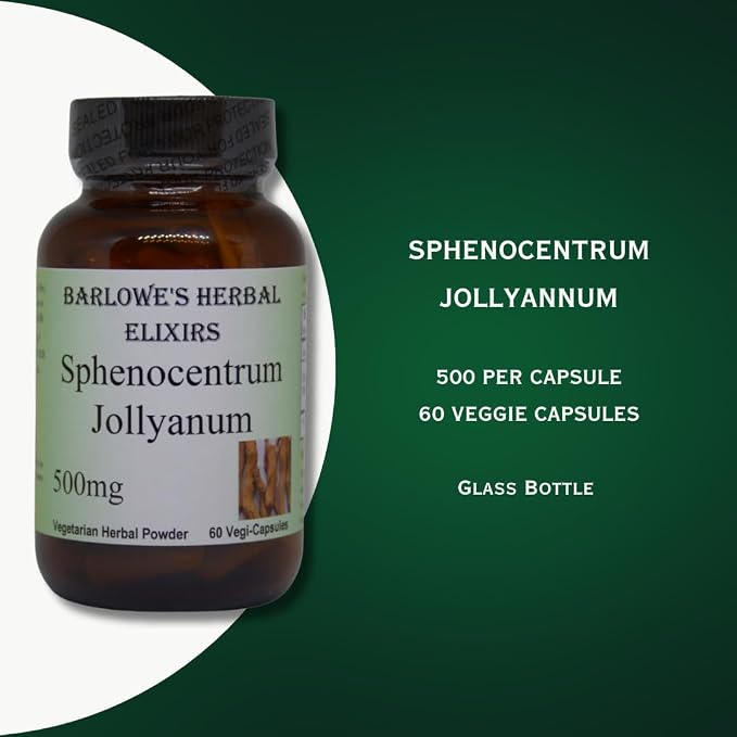 Barlowe's Herbal Elixirs Sphenocentrum Jollyanum Root Powder | 500mg Per Capsule | Tradtional African Herb | 60 Vegan Capsules | Stearate-Free | Bottled in Glass