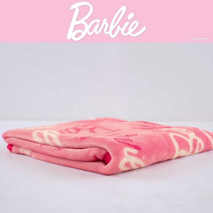 Barbie Kids Bedding Super Soft Cozy Silk Touch Throw, 40 in x 50 in, (Officially Licensed Product) by Franco