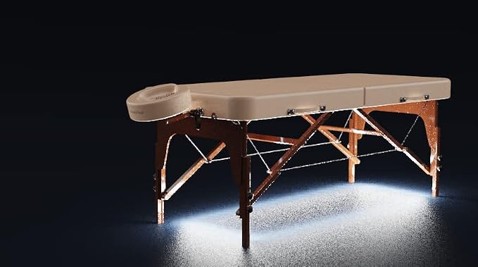 Master Massage 30" Balboa Portable Massage and Exercise Table Beauty Bed in Black Luster with Ambient Lighting System