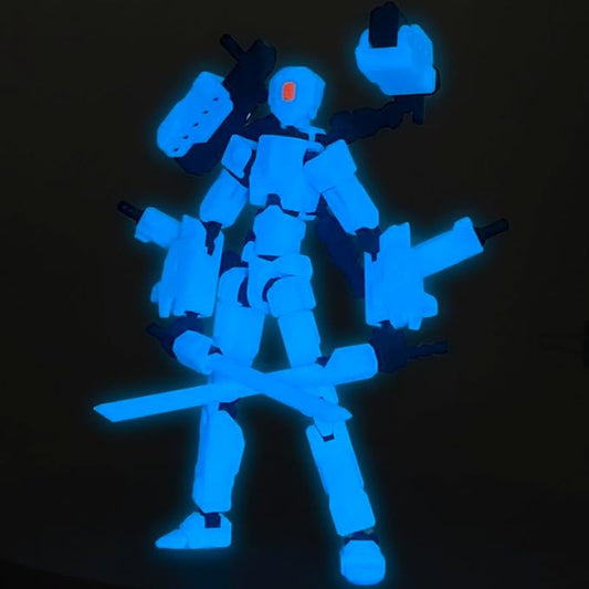 T13 Action Figures Helix Robot 8 Inch, Assembly Completed T 13,3D Printed Robo 13 - The Premium Action Figures for Sci-Fi Enthusiasts Blue (Glows in The Dark)
