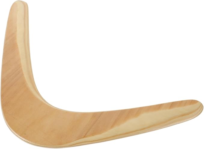 Kisangel 1pc Wooden Boomerang for Adults, 14.17 Inch Large Throwers Boomerang Outdoor Flying Toy for Family Fun Active Play, Synthetic Material, Beige,