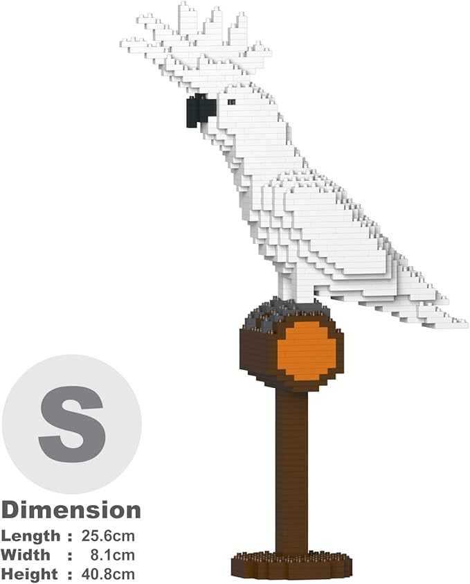 JEKCA Umbrella Cockatoo 01S | Parrot Plastic Building Blocks | Age 14+