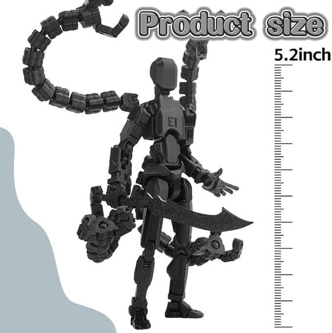 T13 Action Figure, Assembly Completed Action Figures,T 13 3D Printed Toys - The Premium Action Figures for Sci-Fi Enthusiasts,Four Claws Robot (Black, 5.2 Inch)