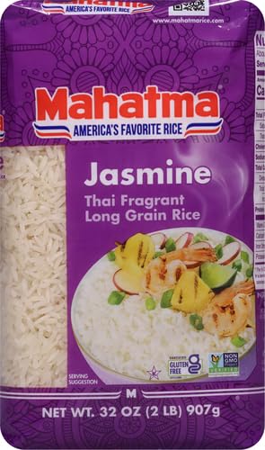 Mahatma Jasmine,2lb Bag of Rice,Thai,Indian,or Cambodian Fragrant Flavored Rice,Stovetop or Microwave (Pack of 2)
