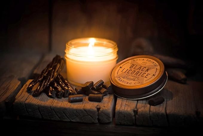Black Licorice Scented Candle, 4 Oz. Handcrafted Soy Wax Candles for Men & Women, Fragrant Aromatherapy Candle with Jar, Unique Room Scents, Relaxing Home Essentials for Mom, Daughter or Friend