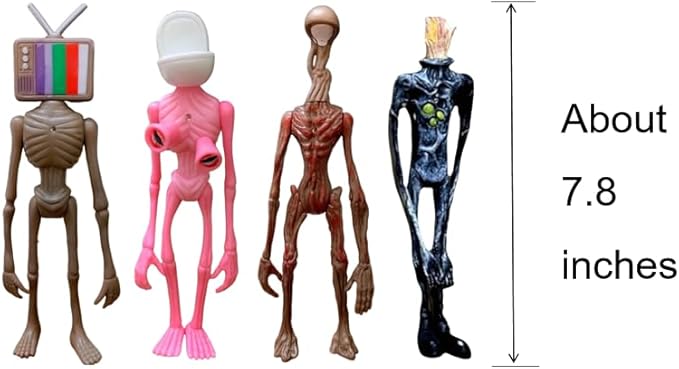 4 PCS Siren Head Toys Action Figure Horror Model Doll Gift for Kids Birthday Halloween Christmas Party Toys (Series B)