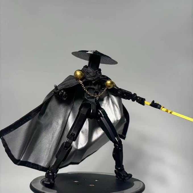 Assembly Completed T13 Action Figures,T 13 Action Figure, Robo 13 3D Printed Action Figure - The Ultimate Hero for Action-Packed Playtime,5.2 Inch (Swordsman-Black)