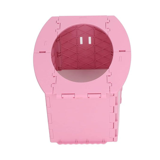 Toddler Potty, Foldable Portable Potty with PP Material, Lightweight Travel with Cleaning Bag and Storage Bag, Quick Setup Baby Toilet for Camping Car Trips Toddlers (Pink)