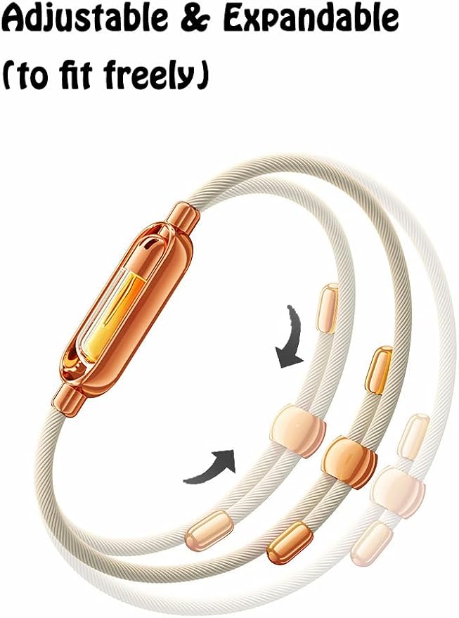 Essential Oil Diffuser Bracelet, Adjustable Wristband, Rose Gold, Manual Aromatherapy Jewelry,Perfume Bracelet,Aroma Therapy,Gift Set for Women Men Girls Mother's Day Christma.Ivory.