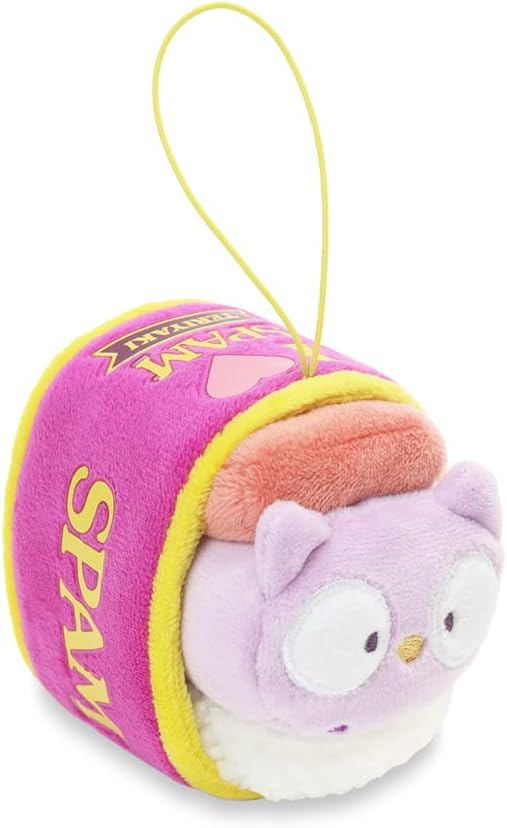 Anirollz Stuffed Animal Plush Keychain - Official SPAM Musubi Plush Toy |Soft, Squishy, Warm, Cute, Comfort, Safe| Pillow with Owl - Birthday Deco Graduation Gift 4" Owlyroll