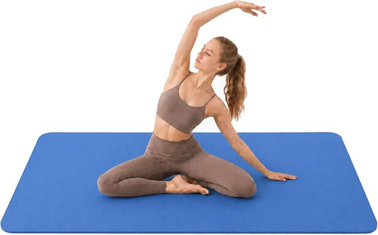 Thick and Wide Yoga Mat 72''x24''/35''(8mm/10mm) for Women and Men, Durable & Cushioned Yoga Mat with Carrying Strap for Pilates, Stretching and Home Workout