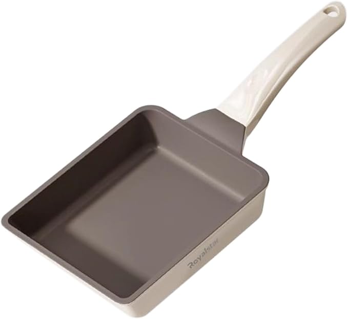 Tamagoyaki Pan,Japanese Omelette Pan, Ceramic Tamagoyaki Egg Pan, Non Stick Rectangle Pan,Small Frying Pan 6 X 7 Inch Black