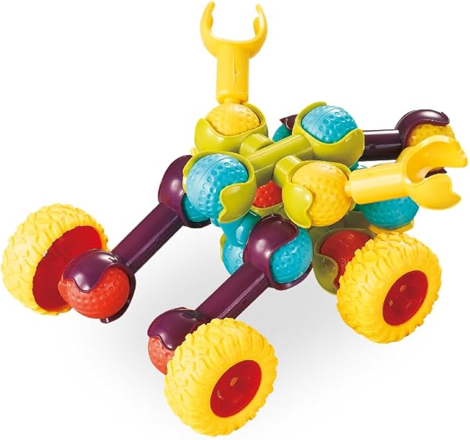 Colorful Building Block Set, 29 Pieces, Multicolor Plastic Robot/Chariot (10.2 x 2.8 x 8.3 in)