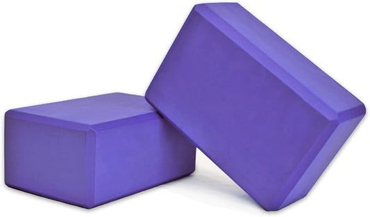 YogaAccessories High Density and Lightweight Foam Yoga Blocks - Strength and Flexibility Aid (Set of 2)