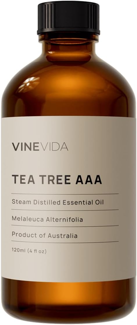 VINEVIDA Tea Tree Essential Oil 4 oz - Undiluted Candle Scent DIY Scents for Candlemaking Bulk Soap Making
