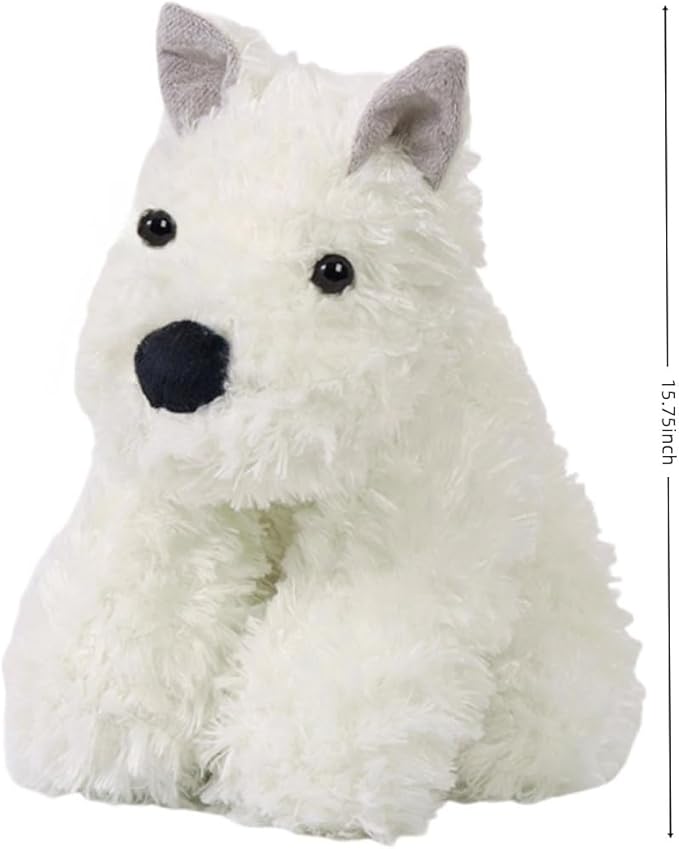 Adorable West Highland White Terrier Dog Plush Toy - 15.7" Soft Stuffed Animal Toy, Kid's Best Friend