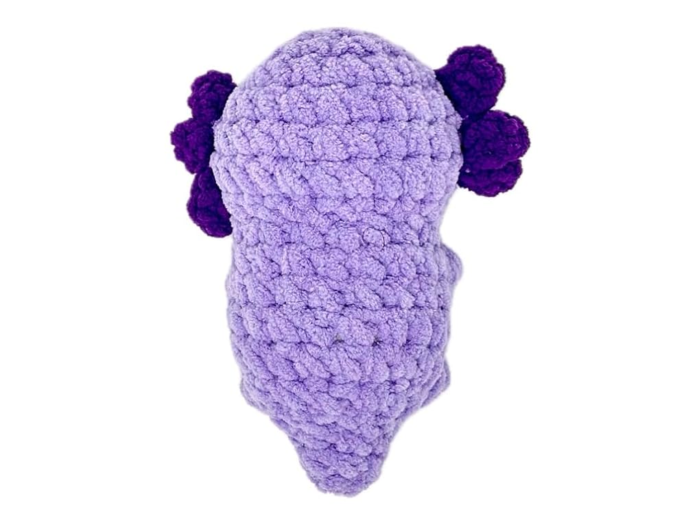 Axolotl Adorable Handmade Crochet Axolotl Stuffed Toy - Baby Axolotl Perfect Plushie for Girls & Boys, Soft and Huggable, 6 inches tall (Purple)