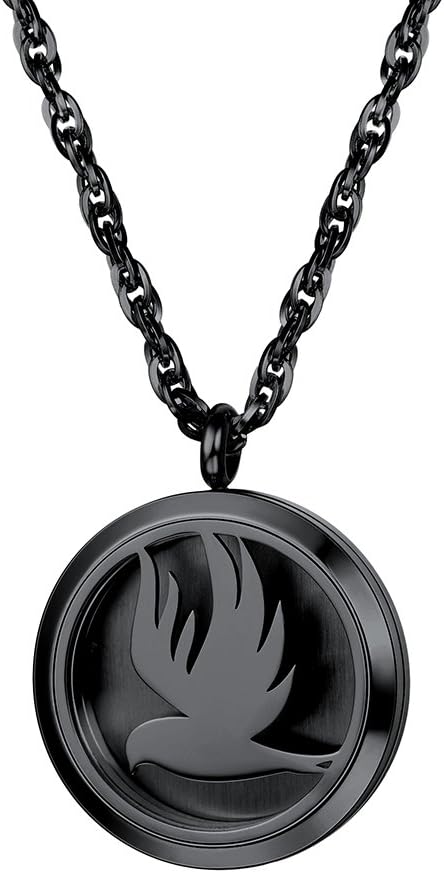 Flying Bird Diffuser Necklace Black Perfume Locket Aromatherapy Necklace Stainless Steel Essential Oil Diffuser Women Jewelry