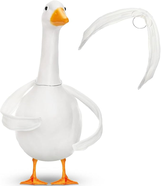Abbylike 2 Pcs Poseable Goose Wings for 23”- 28" Porch Lawn Goose Outfit Accessories Poseable White Wings for Outdoor Patio Yard Lawn Art Decoration