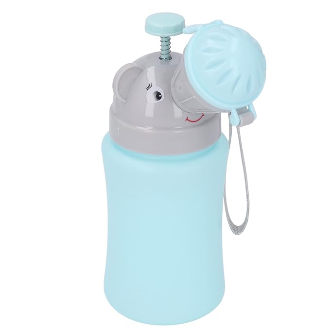 Travel Urinal Portable Potty Pee Cup for Kids, Leakproof Urinal Emergency Toilet for Camping Car Travel and Kid Potty Pee Training Pee Bottle for Toddlers Kids (Blue for Boy)