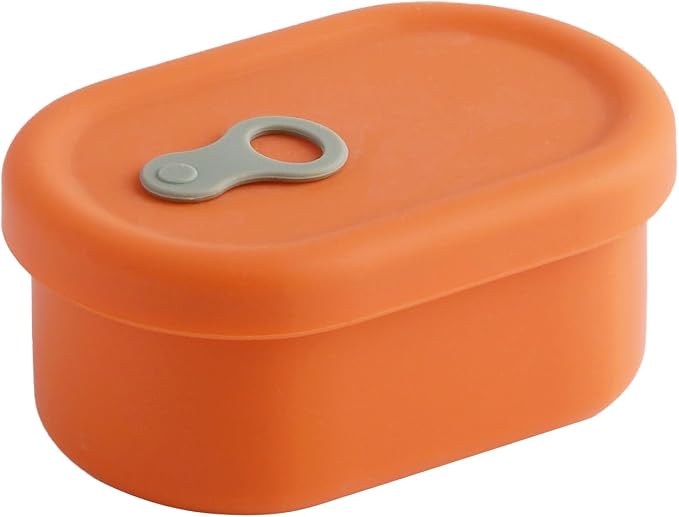 Silicone Food Container, Steam Vent, Mandarin Orange, 7 fl oz | Korean-Made, Microwave & Freezer Safe, Leakproof, Airtight, Dishwasher Safe, BPA Free