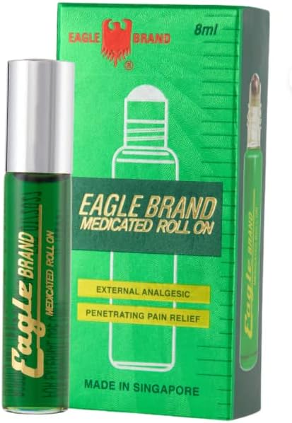 1 Pack - Twin Green Roll On Essential Medicated Oil - Hai Chai Dau LAN Con O Xanh - 8mL per Bottle x 2 Bottles per Order - Made in Singapore
