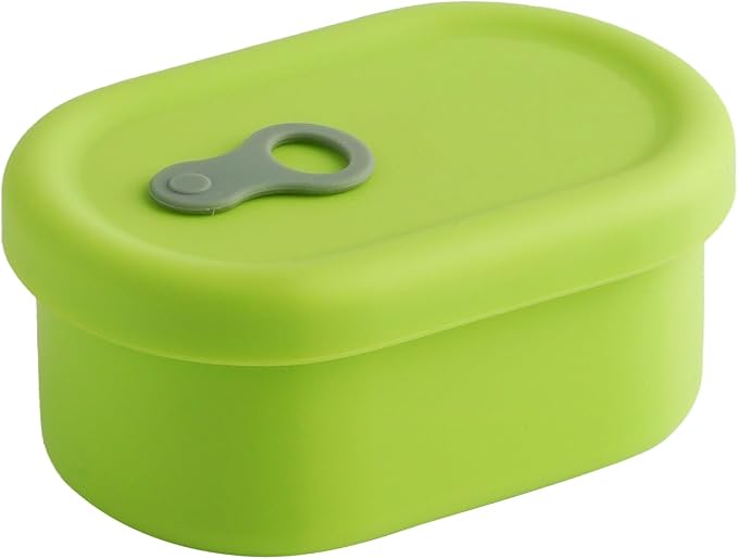 Korean Silicone Food Container, Steam Vent, Green Apple, 7 fl oz | Microwave & Freezer Safe, Leakproof, Airtight, Dishwasher Safe, BPA Free