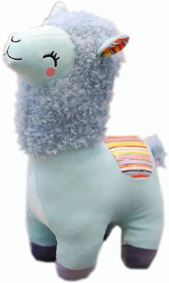 Llama Stuffed Animal Cute Alpaca Plush Toy 10 inch for Girls Boys (Alpaca yinghua Blue)
