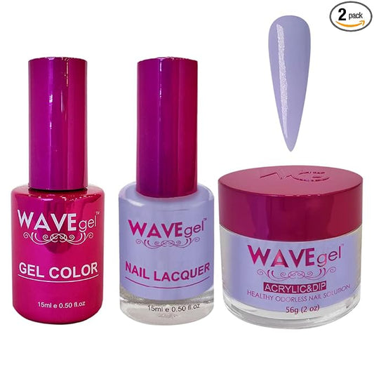 WAVEGEL Soak-Off Gel, Nail Lacquer & Acrylic/Dip Powder Matching Set - Princess Collection - #68 Soft Touch