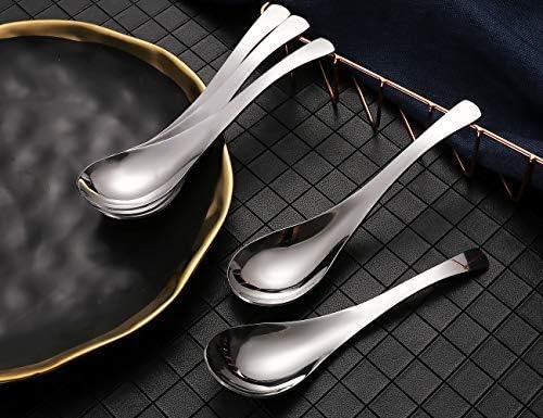 Soup Spoons,Stainless Steel Short Handle Spoons, Classic And Durable Soup Spoon, Set of 5.
