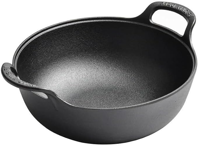 11 inch Cast Iron Wok with Handles, Grilling Wok, Use in the Oven, on the Stove, or on the Grill (11 inch)